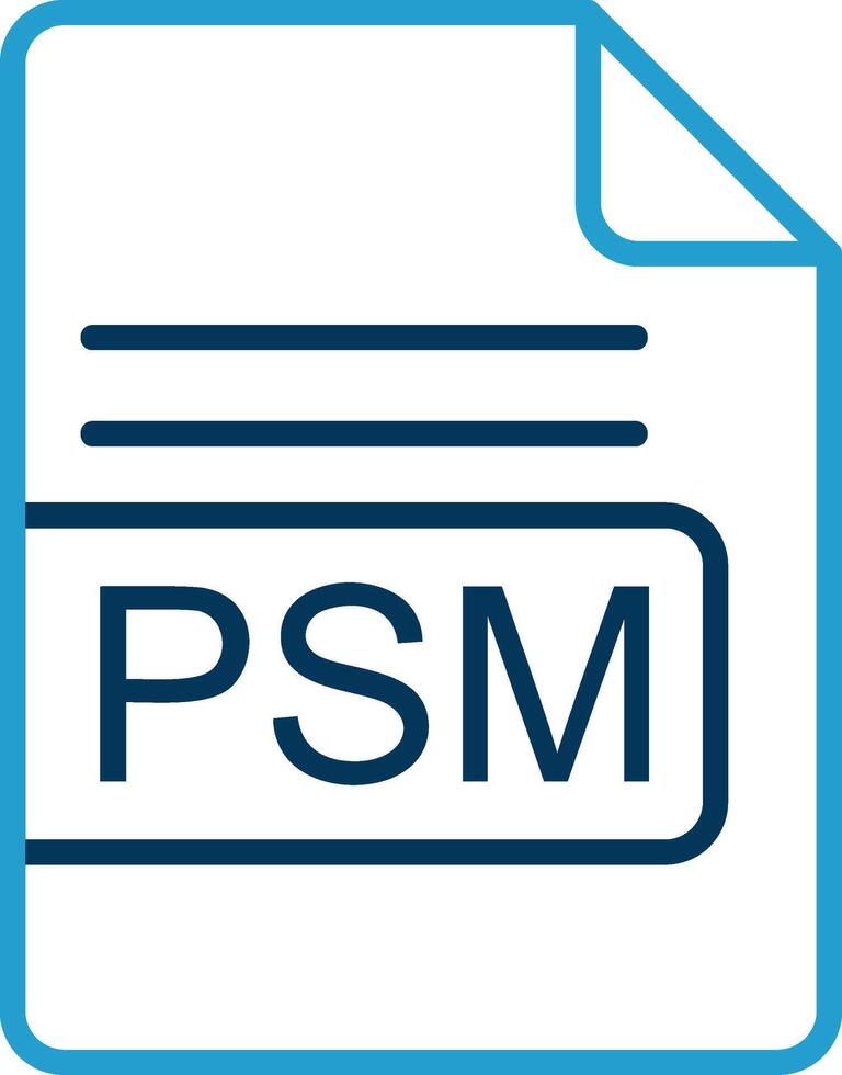 psm file formato linea blu Due colore icona vettore