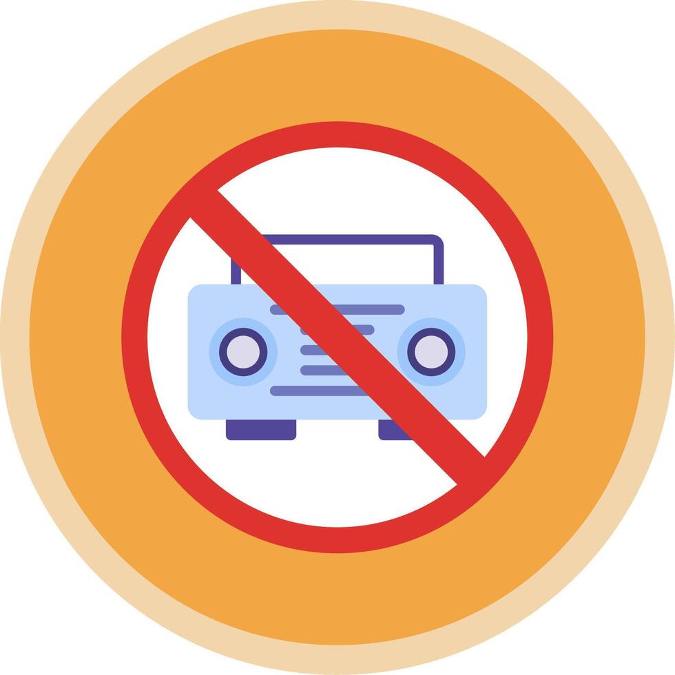 Proibito cartello piatto Multi cerchio icona vettore