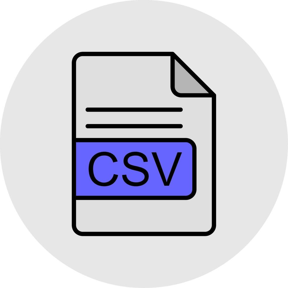 csv file formato linea pieno leggero icona vettore