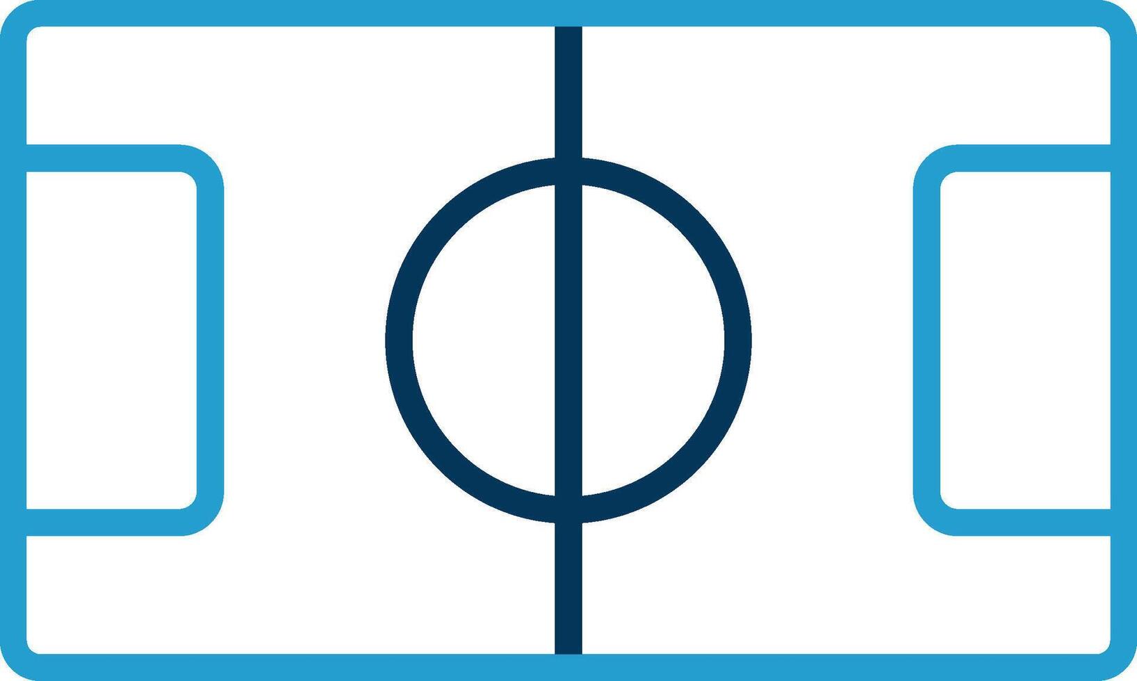 tavolo calcio linea blu Due colore icona vettore