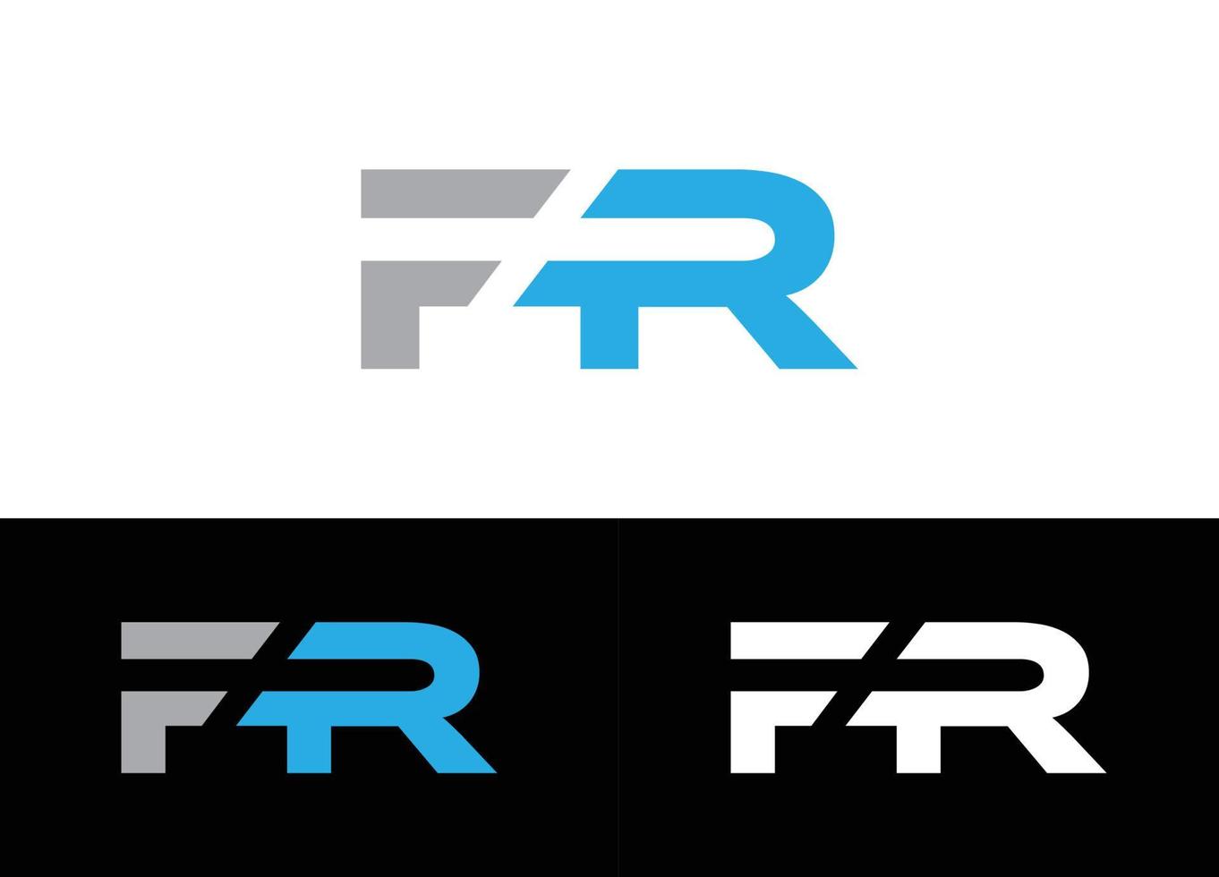 lettera iniziale fr logo o icona design modello di immagine vettoriale