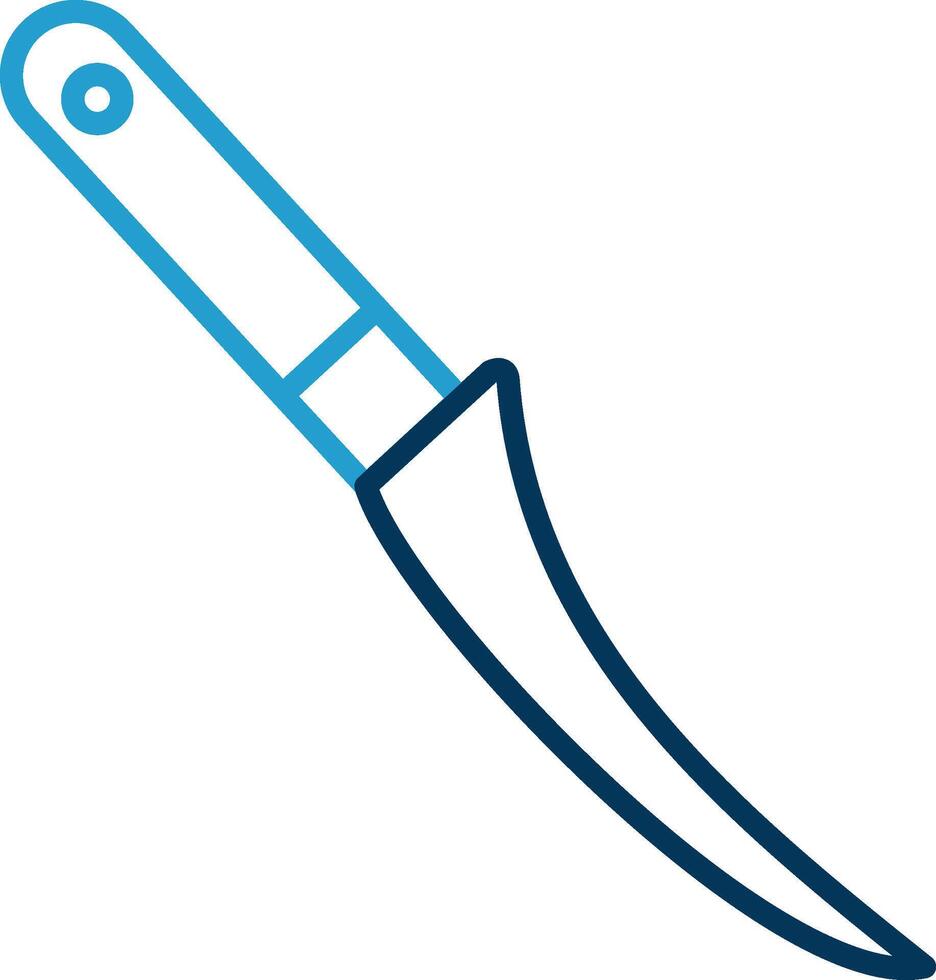 disossamento coltello linea blu Due colore icona vettore