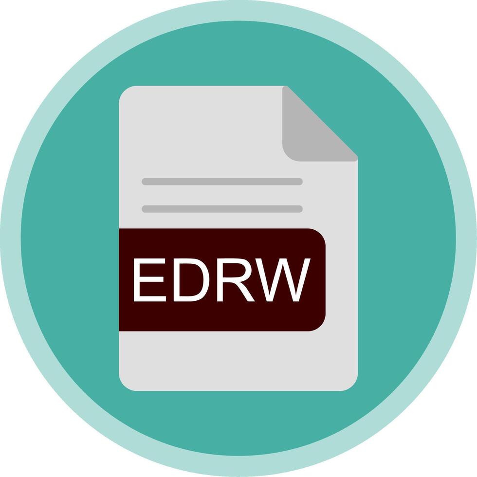 edrw file formato piatto Multi cerchio icona vettore