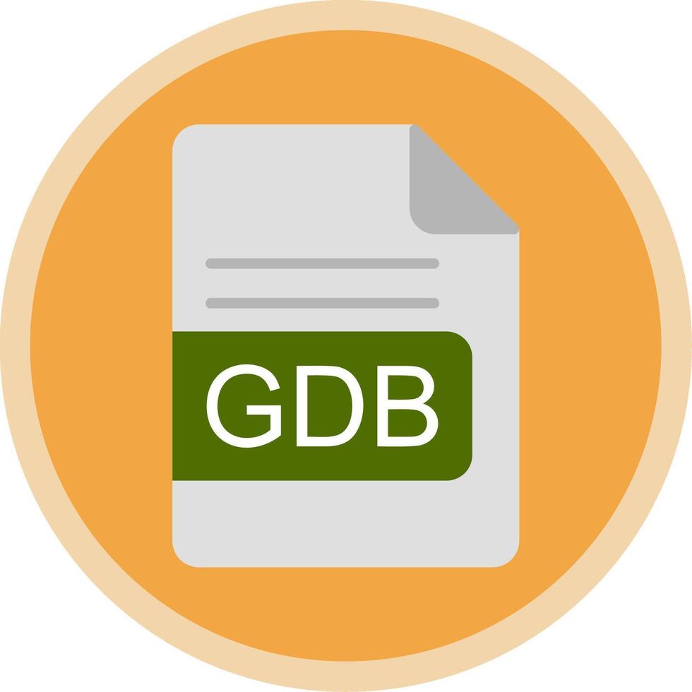 gdb file formato piatto Multi cerchio icona vettore