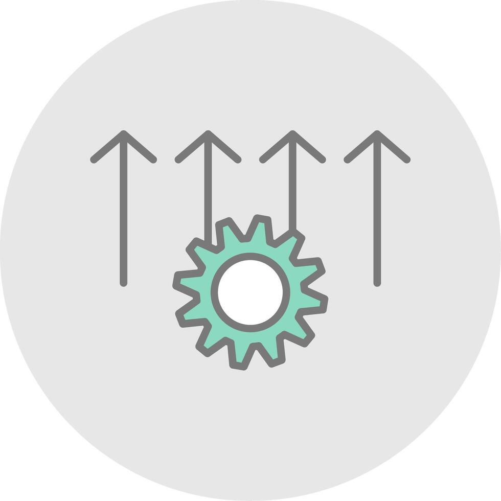 processi miglioramento linea pieno leggero icona vettore