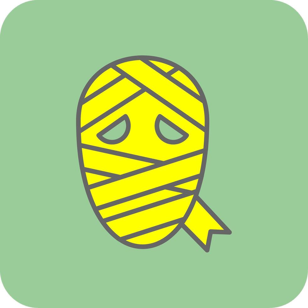 mummia pieno giallo icona vettore