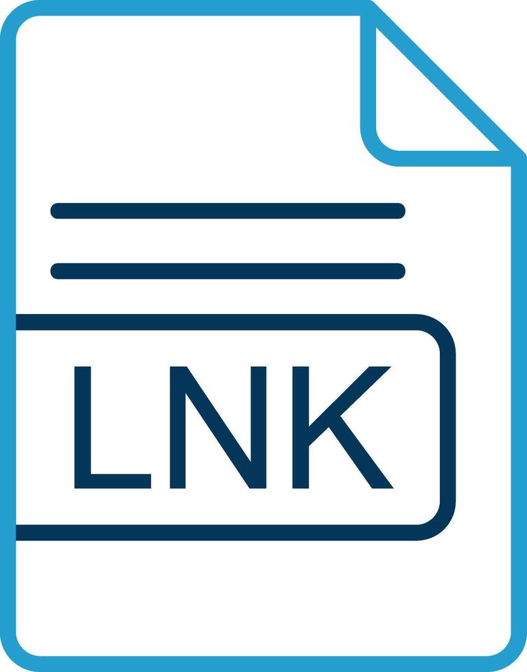 lnk file formato linea blu Due colore icona vettore