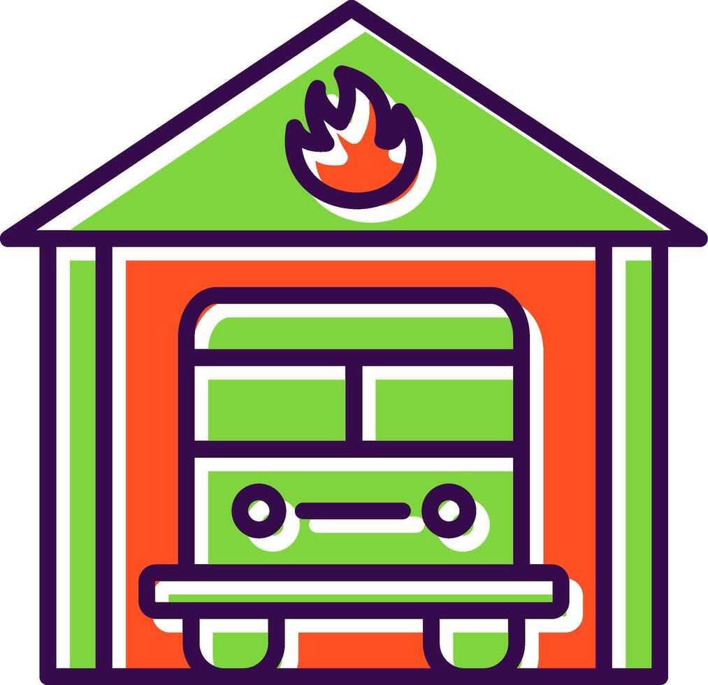 fuoco stazione pieno design icona vettore