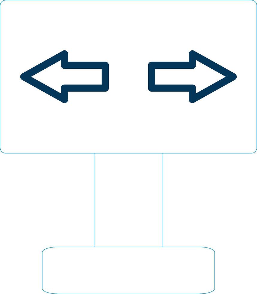 segnalazione linea blu Due colore icona vettore