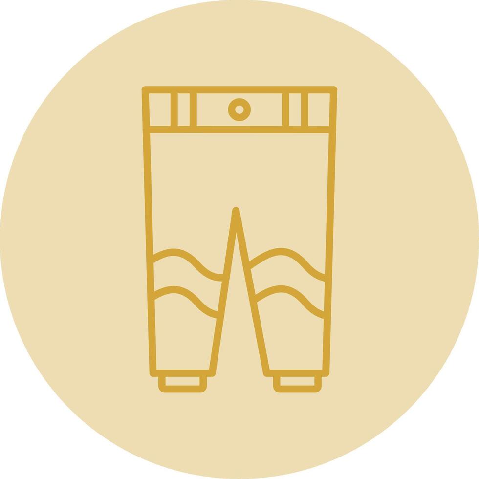 i pantaloni linea giallo cerchio icona vettore