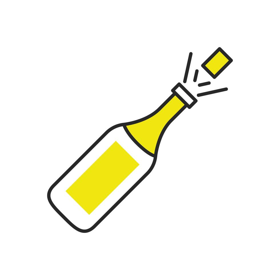 icona isolata di bevanda della bottiglia di champagne vettore