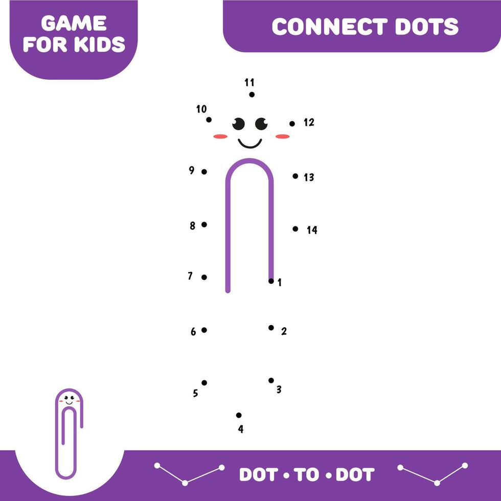 punto per punto carta clip educativo gioco per prescolastico bambini. attività foglio di lavoro. grafia pratica vettore