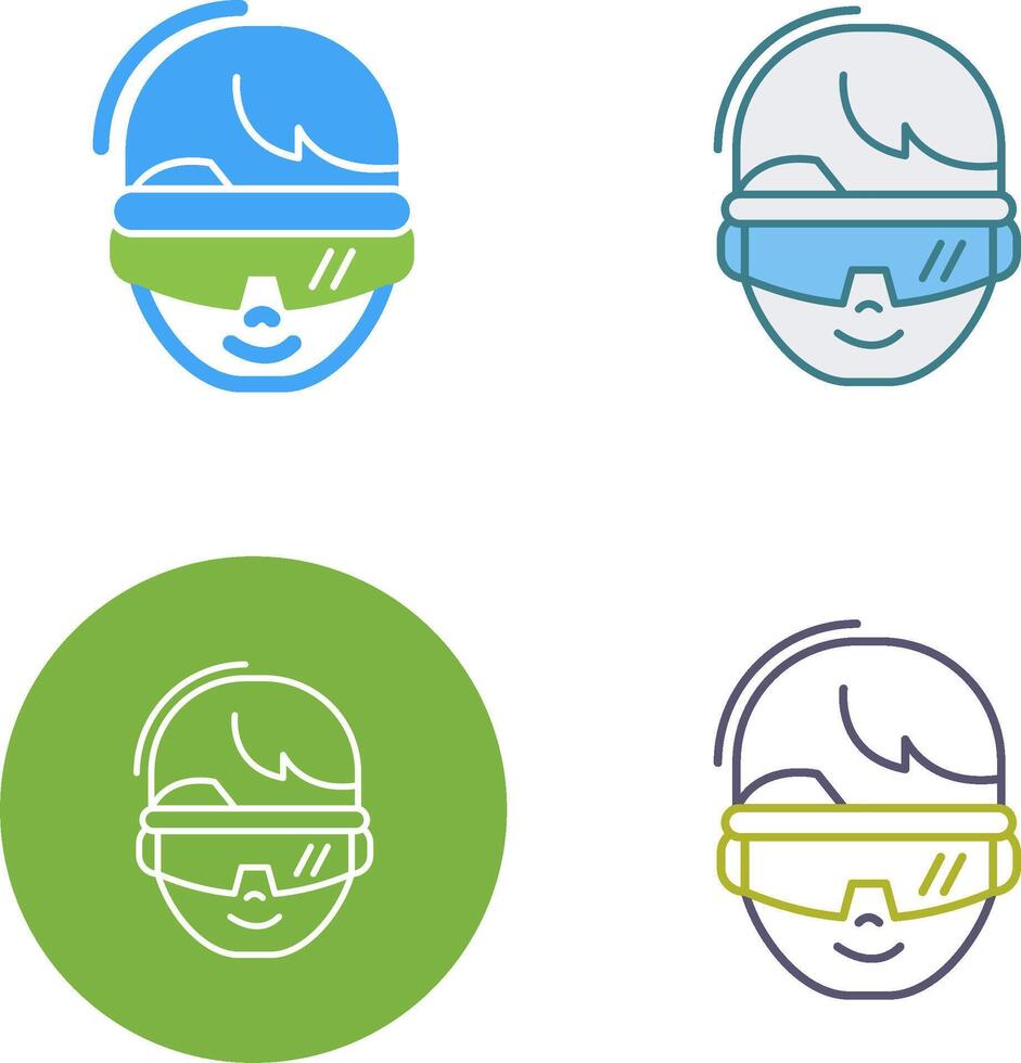 virtuale la realtà bicchieri icona design vettore