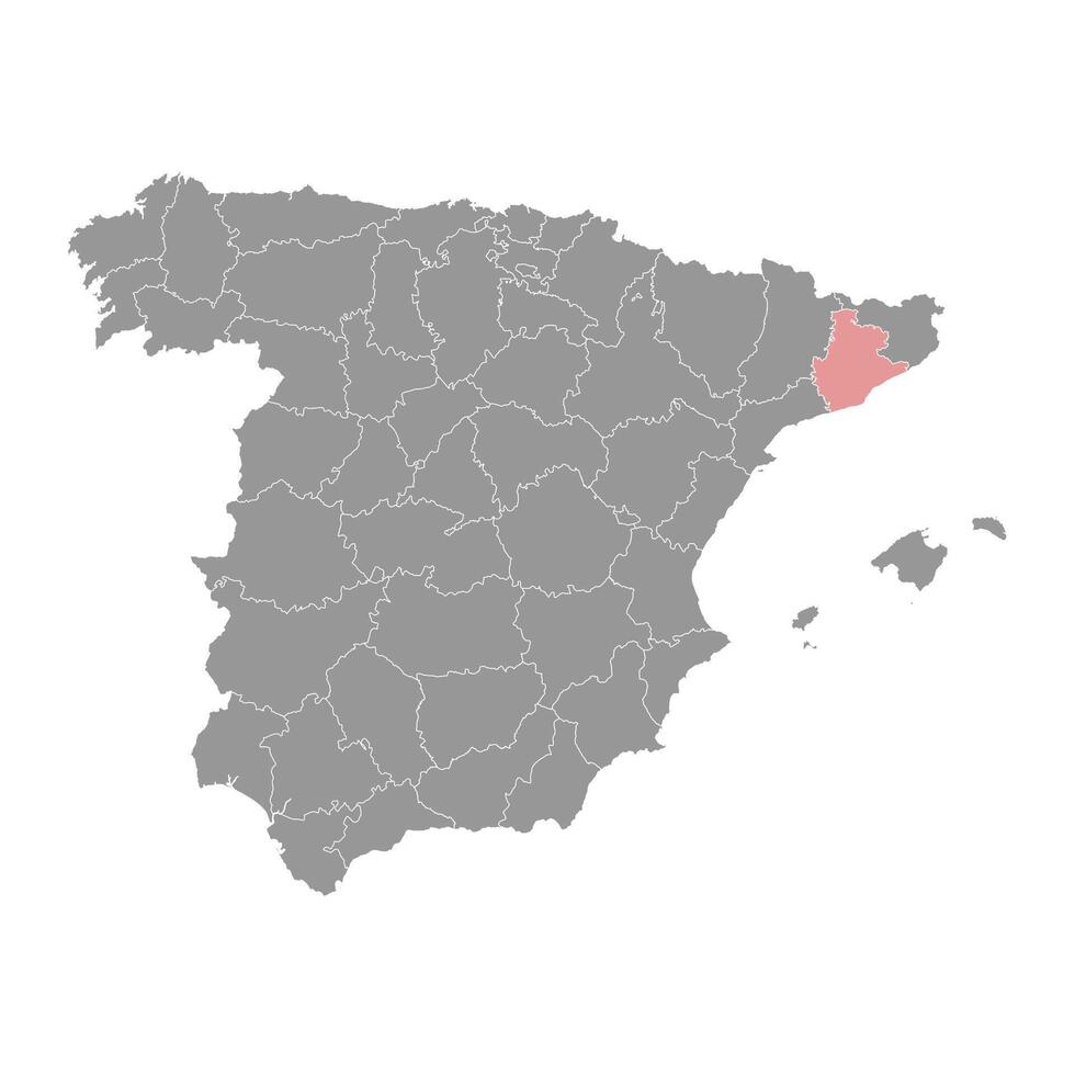 carta geografica di il Provincia di un' Barcellona, amministrativo divisione di Spagna. illustrazione. vettore