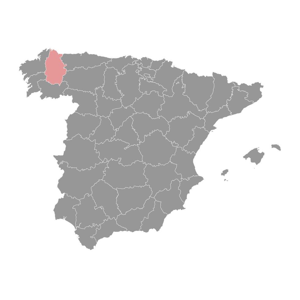 carta geografica di il Provincia di un' Lugo, amministrativo divisione di Spagna. illustrazione. vettore