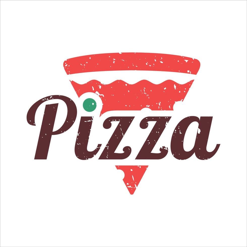modello di progettazione logo pizza vettore