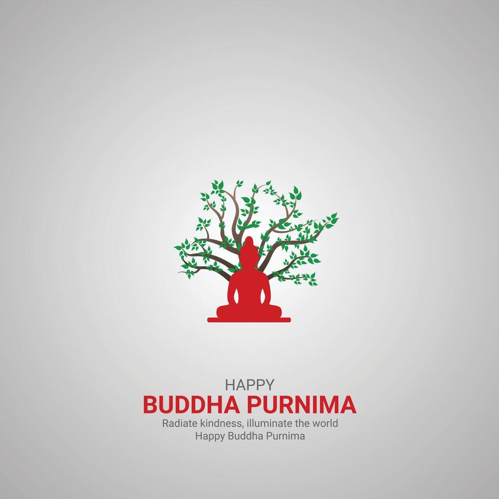 contento Budda purnima giorno. Budda purnima giorno creativo Annunci design Maggio 23. , 3d illustrazione. vettore