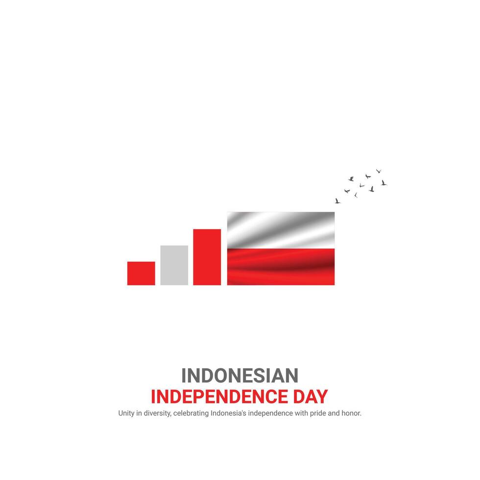 Indonesia indipendenza giorno. Indonesia indipendenza giorno creativo Annunci design. 3d illustrazione. vettore