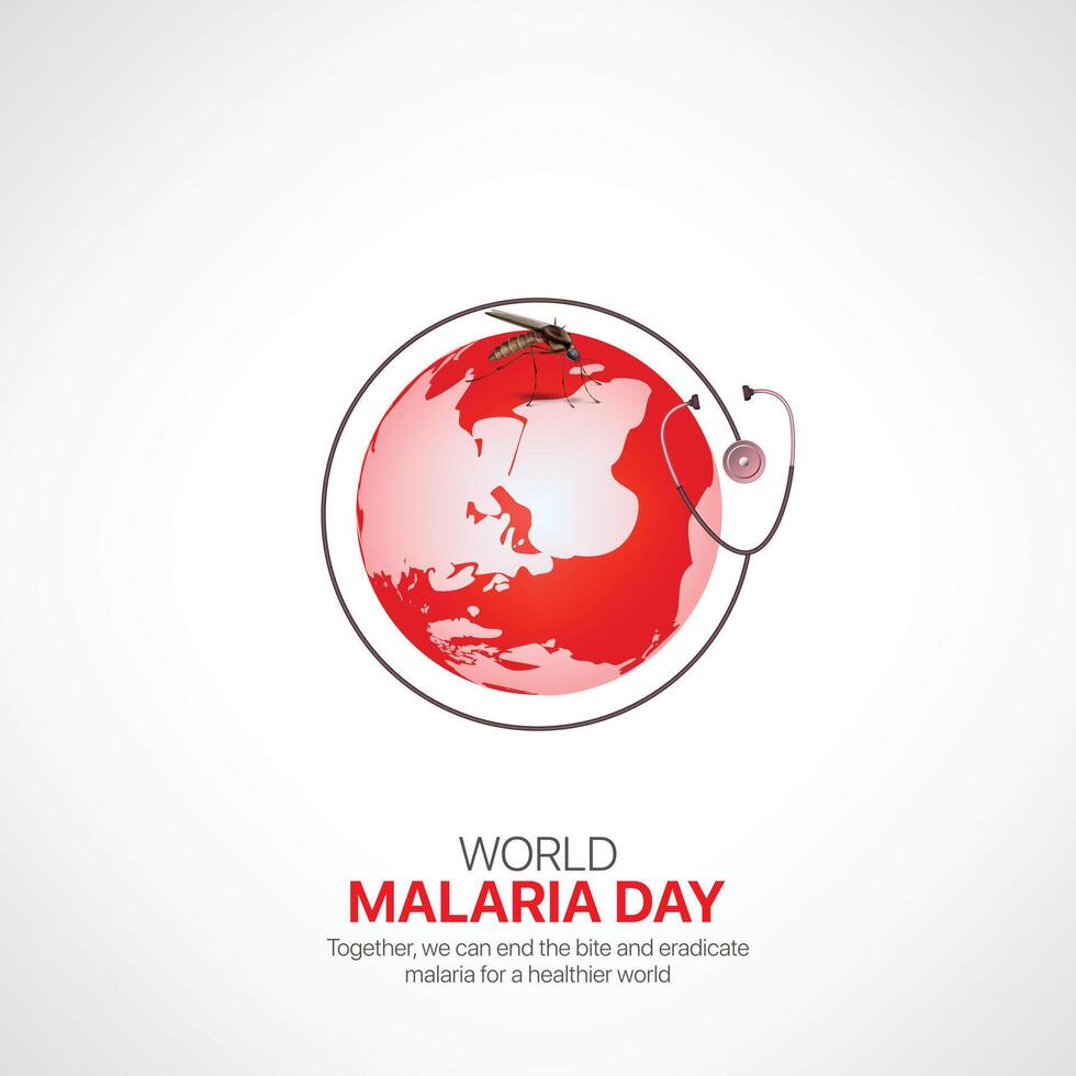 mondo malaria giorno. mondo malaria giorno creativo Annunci design aprile 25. sociale media manifesto, , 3d illustrazione. vettore