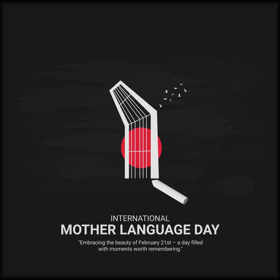 internazionale madre linguaggio giorno creativo Annunci. 21 febbraio madre linguaggio giorno di bangladesh. manifesto, bandiera illustrazione . 3d vettore