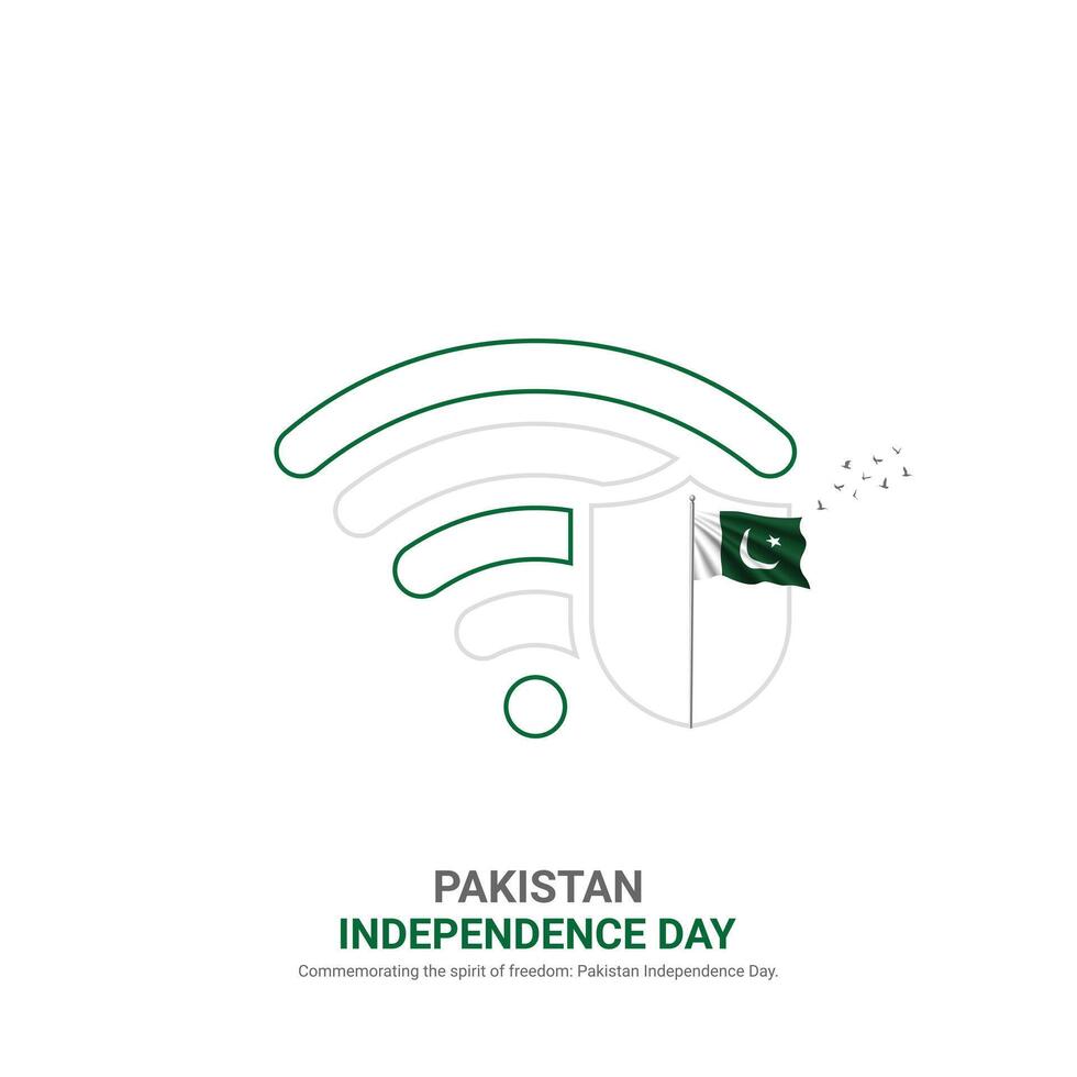 Pakistan indipendenza giorno. Pakistan indipendenza giorno creativo Annunci design. inviare, , 3d illustrazione. vettore