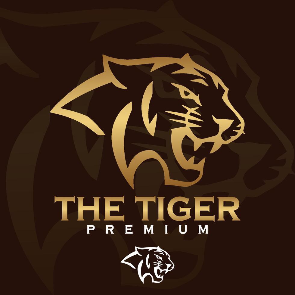 tigre logo animale mascotte cartoni animati illustrazioni vettore