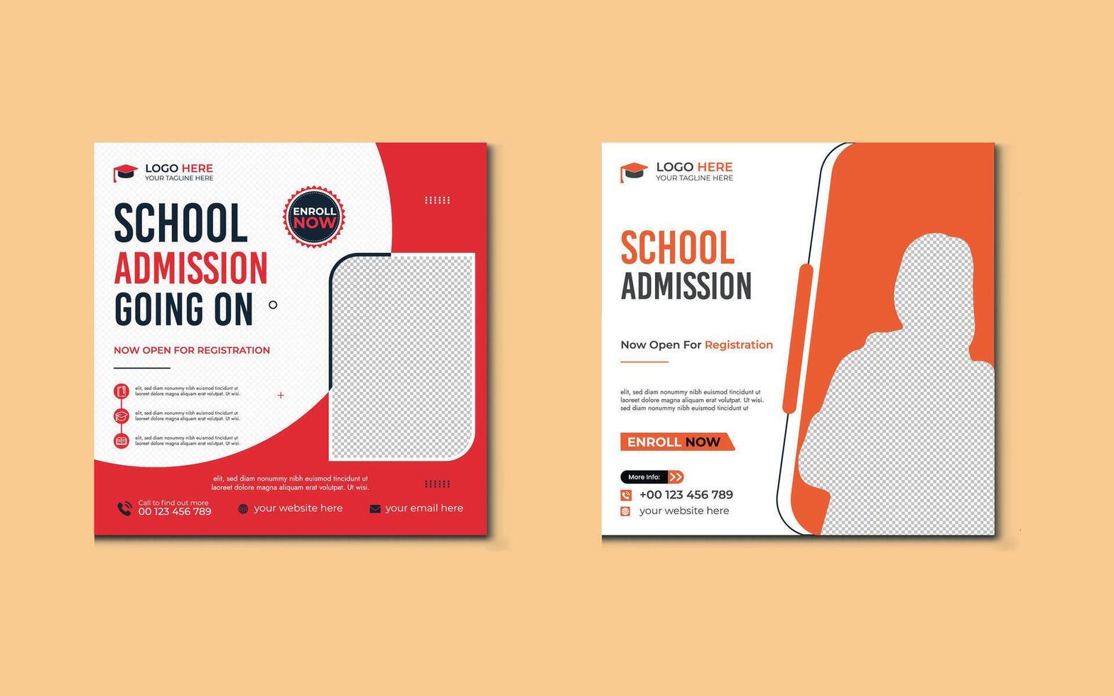 scuola ammissione sociale media inviare modello e accademico manifesto per indietro per scuola bambini e capretto manifesto design vettore