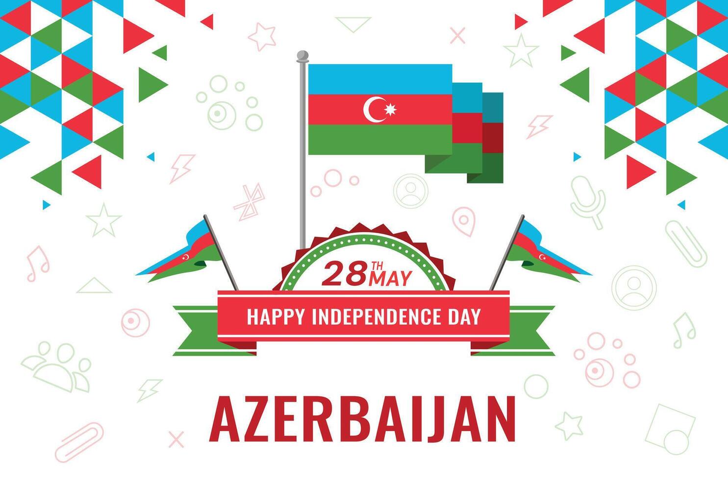 nazionale giorno di azerbaijan illustrazione. indipendenza giorno di azerbaigian. adatto per saluto carta, manifesto e striscione. vettore