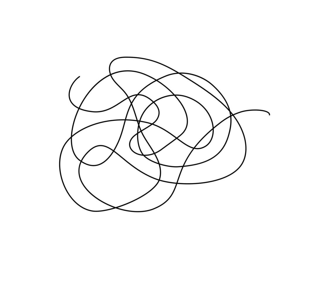 ingarbugliato linea semplice scarabocchio schema mano disegnato illustrazione, astratto magro anime scarabocchiare elemento, confusione, lineare icona vettore
