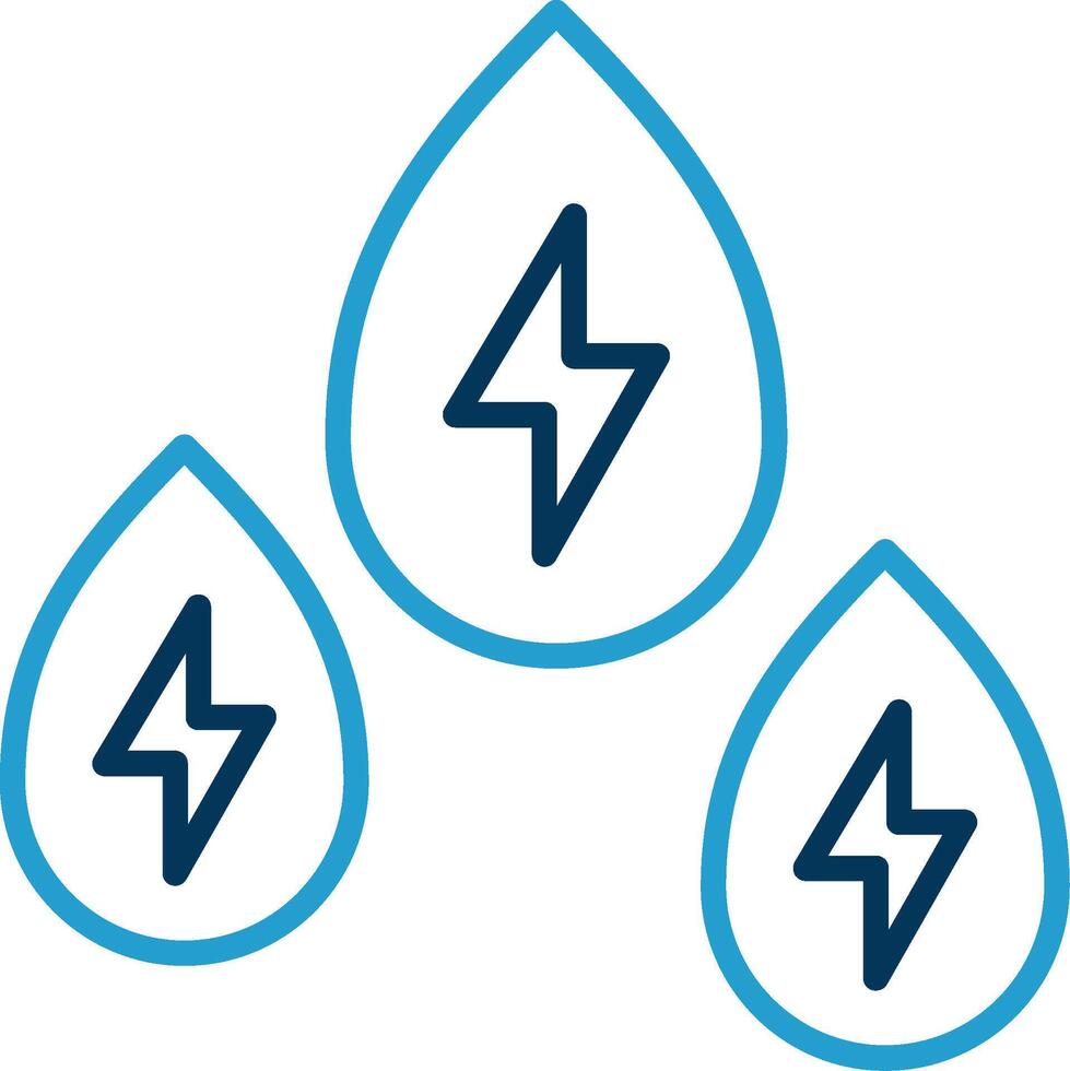 hydro energia linea blu Due colore icona vettore