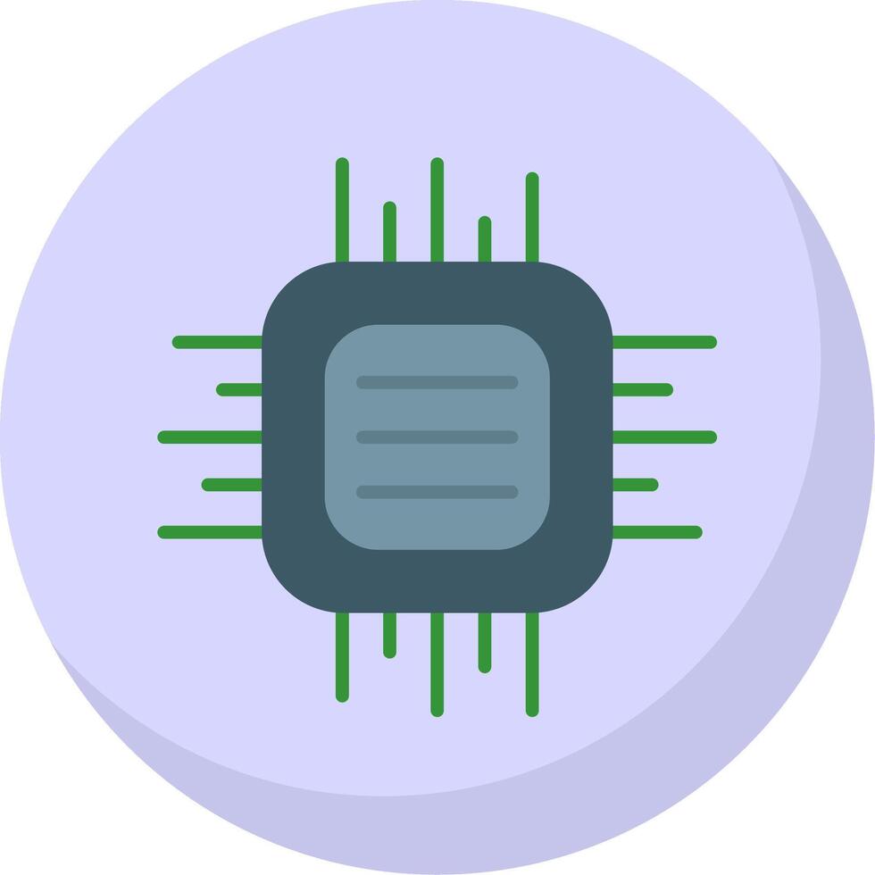 processore piatto bolla icona vettore
