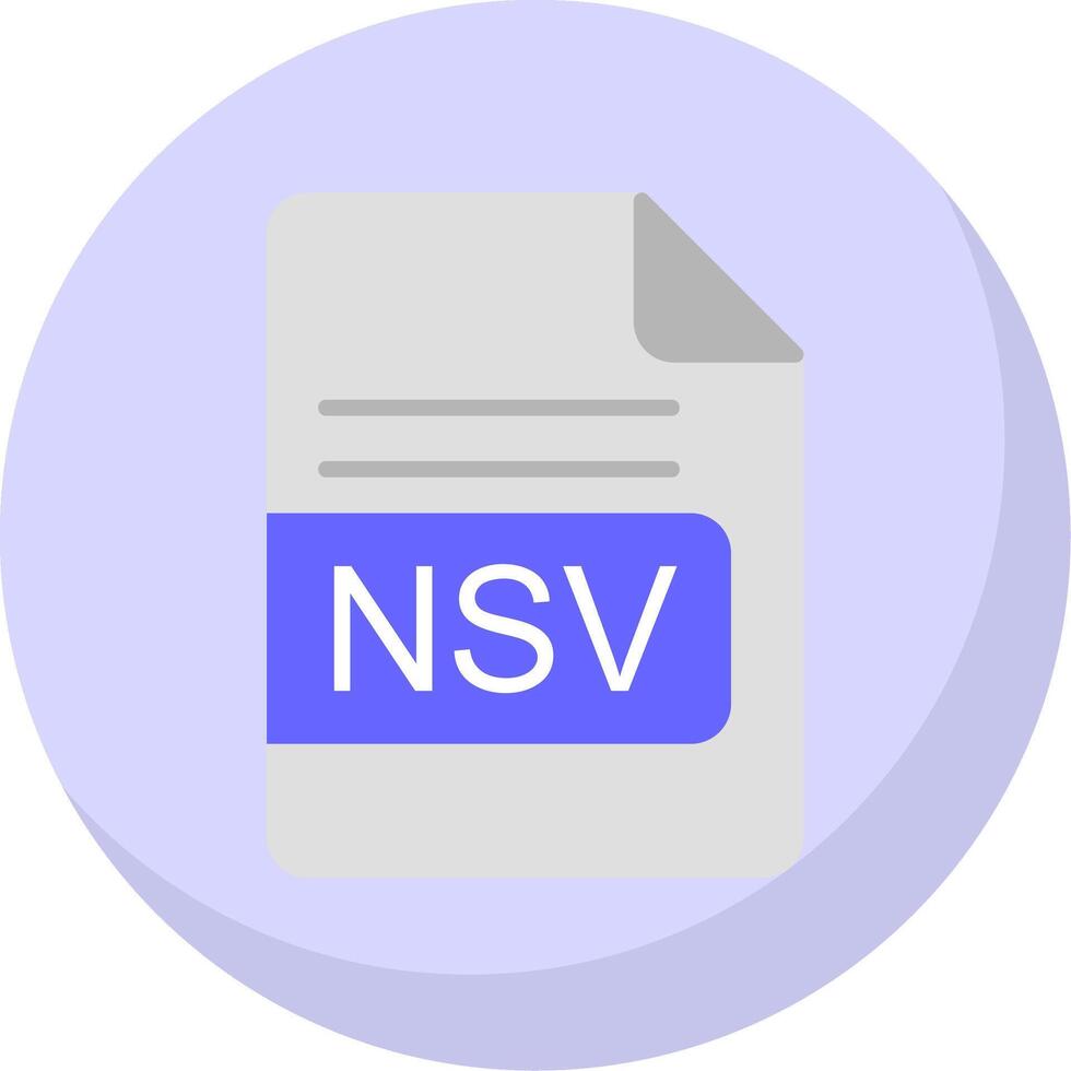 nsv file formato piatto bolla icona vettore