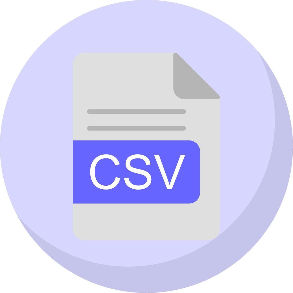 csv file formato piatto bolla icona vettore