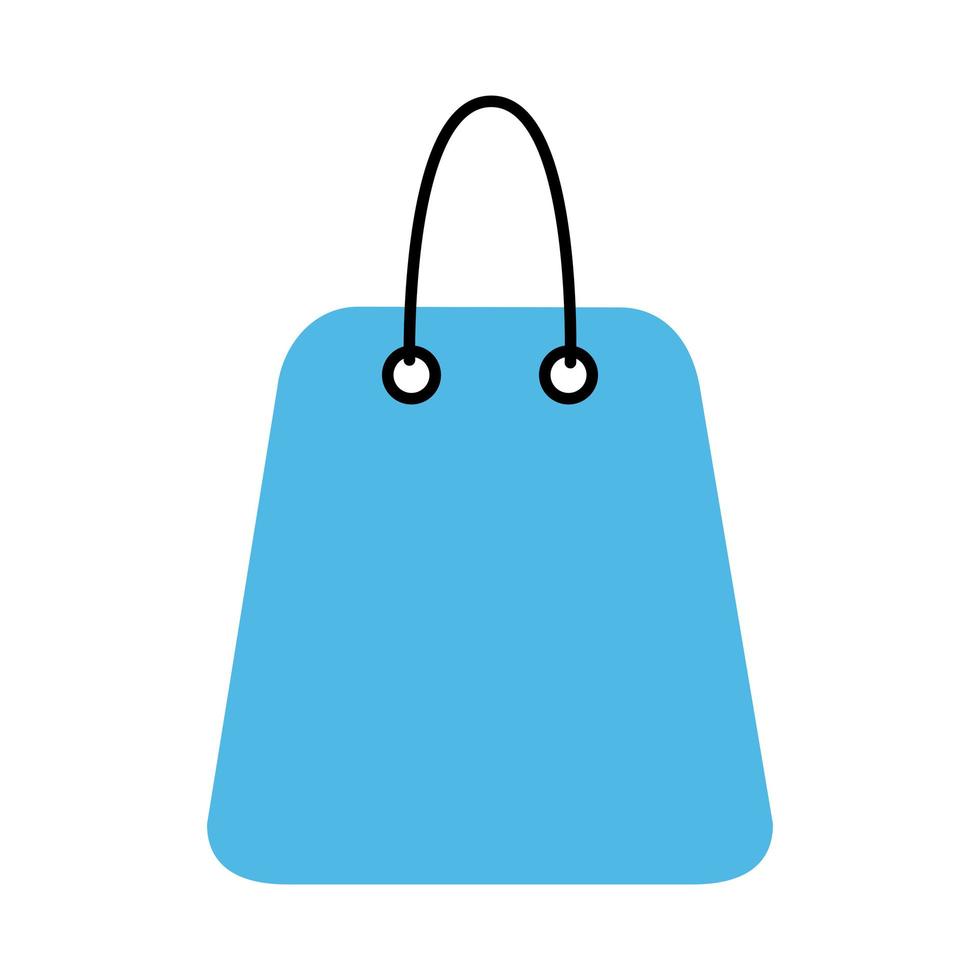 shopping bag mobile marketing e linea di e-commerce e icona dello stile di riempimento vettore