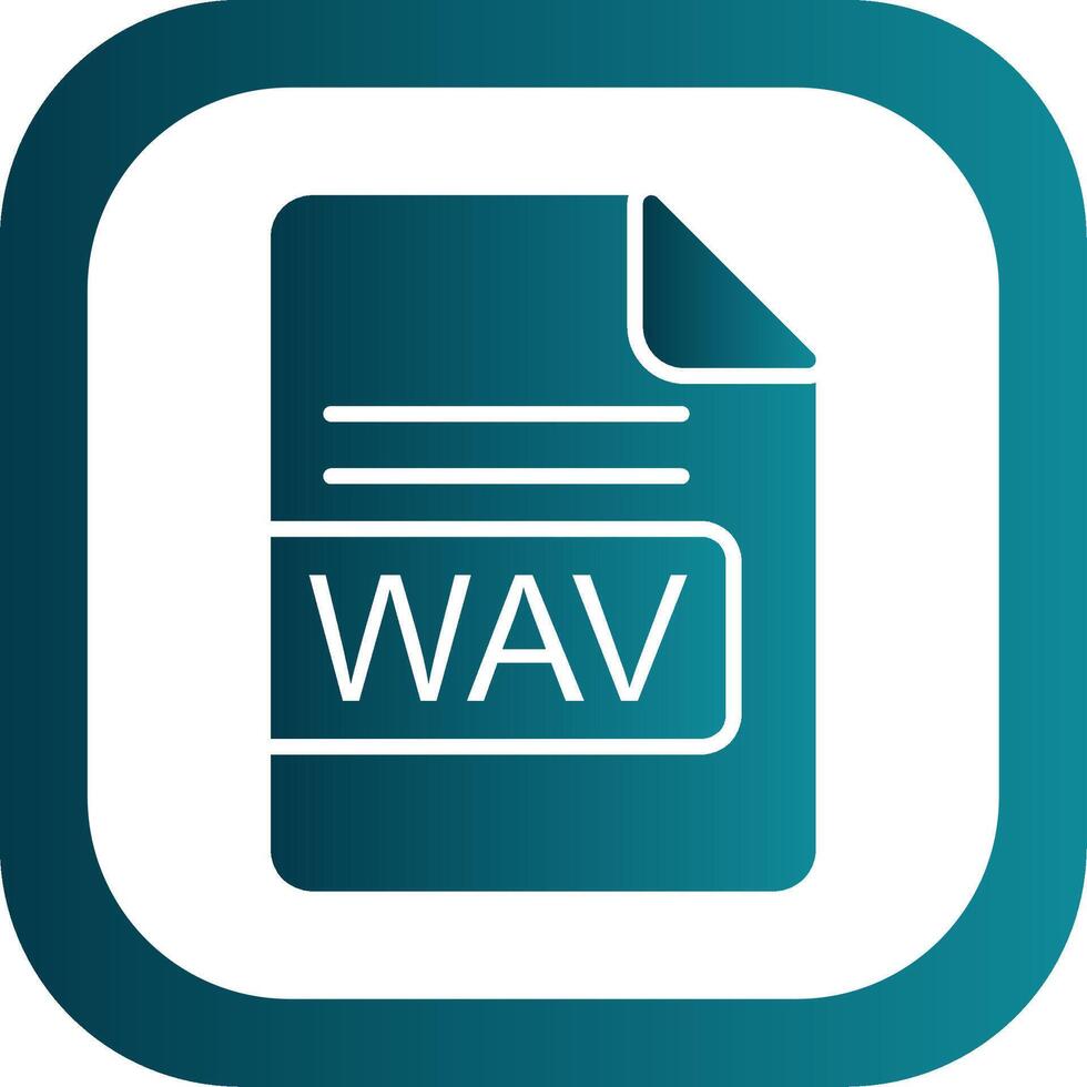 wav file formato glifo pendenza angolo icona vettore