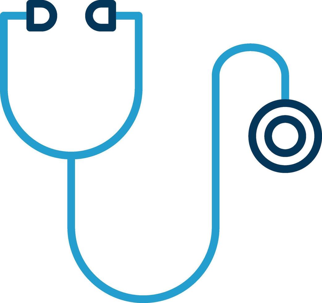 stetoscopio linea blu Due colore icona vettore