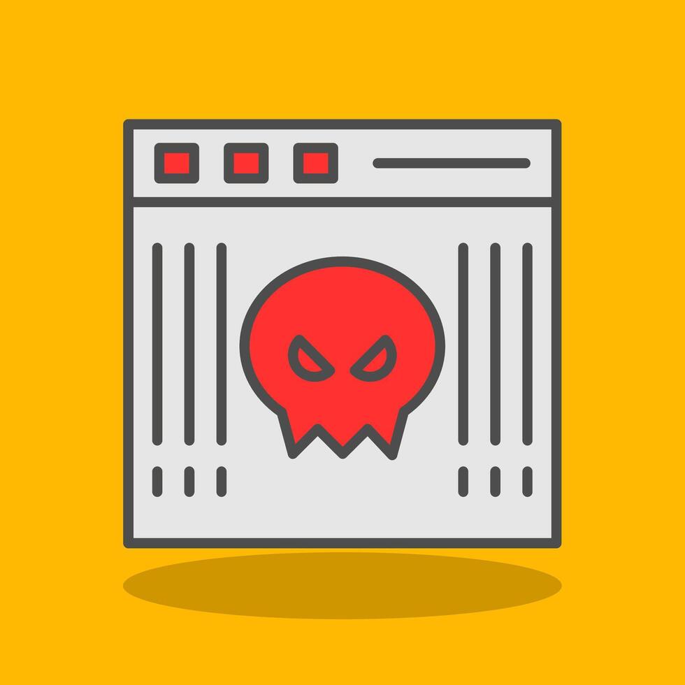 il malware pieno ombra icona vettore