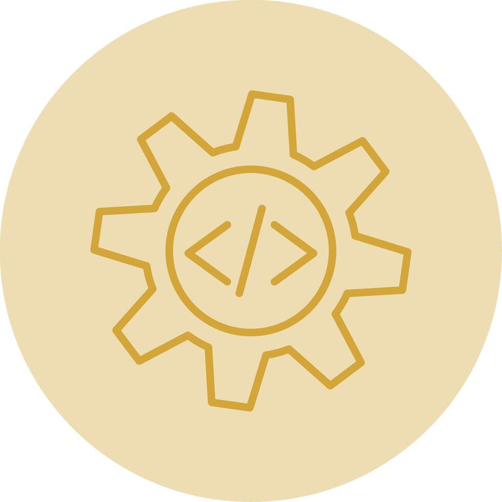 configurazione linea giallo cerchio icona vettore