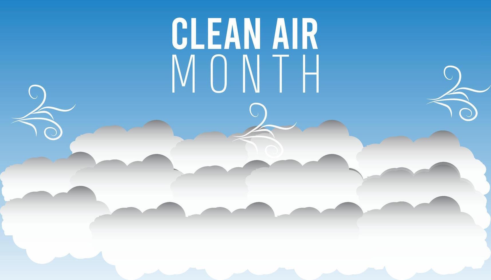 nazionale pulito aria mese osservato ogni anno nel Maggio. modello per sfondo, striscione, carta, manifesto con testo iscrizione. vettore