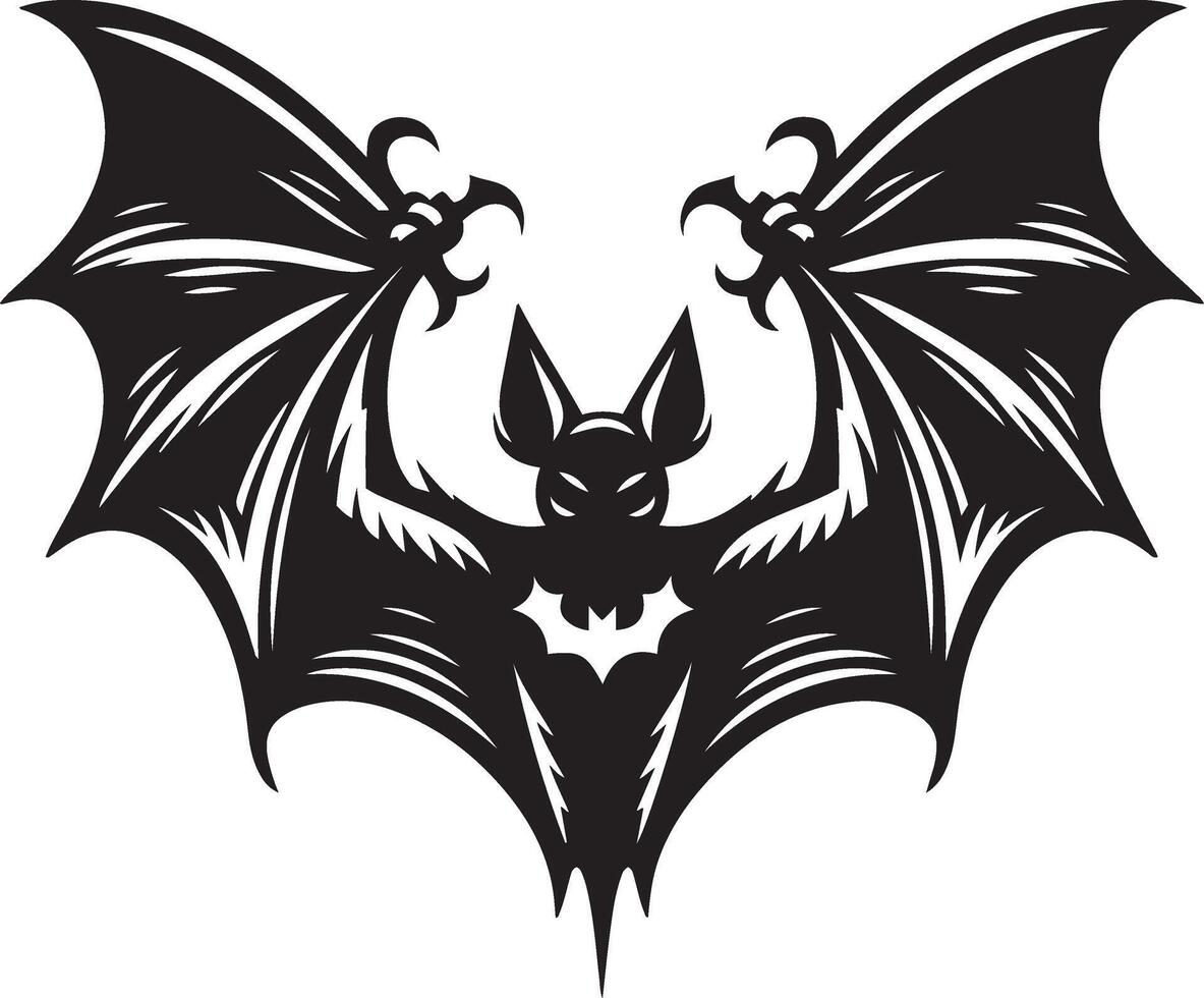Halloween nero orrore pipistrello volante illustrazione. vettore