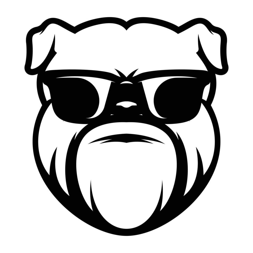 bulldog occhiali da sole schema versione vettore