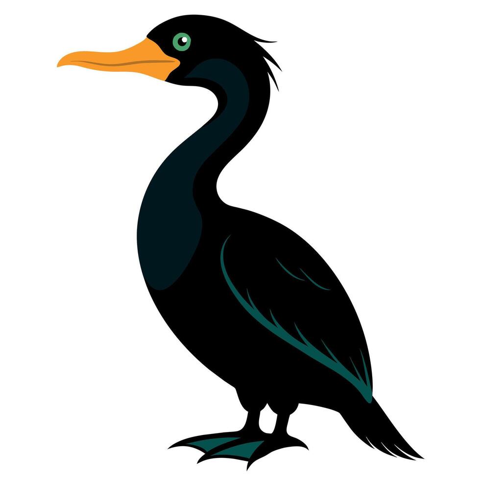 cormorano animale piatto stile illustrazione vettore