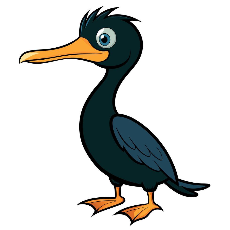 cormorano animale piatto stile illustrazione vettore