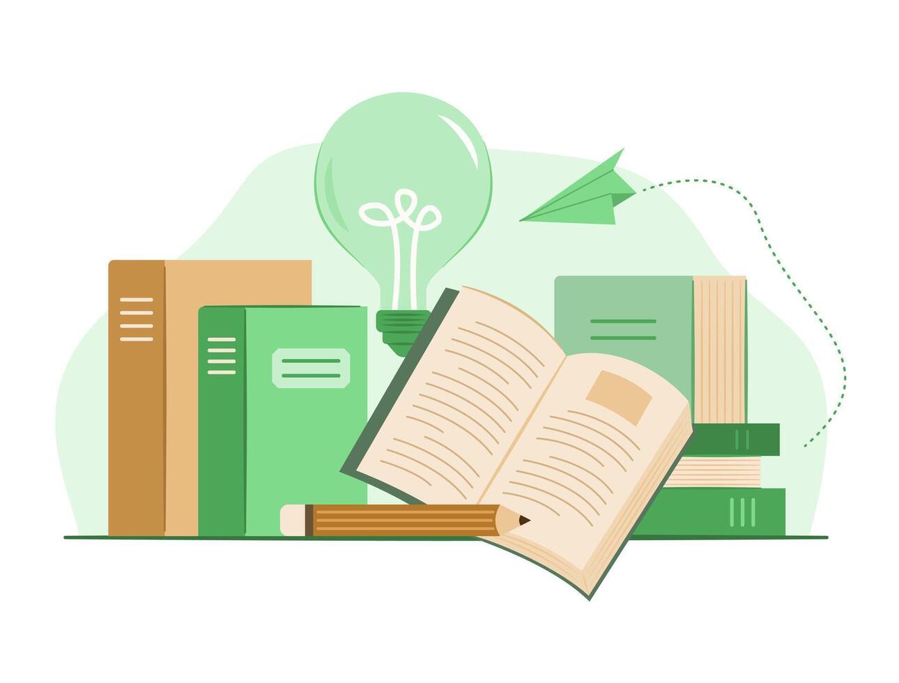 pila di libri per lettura, conoscenza e formazione scolastica concetto illustrazione vettore