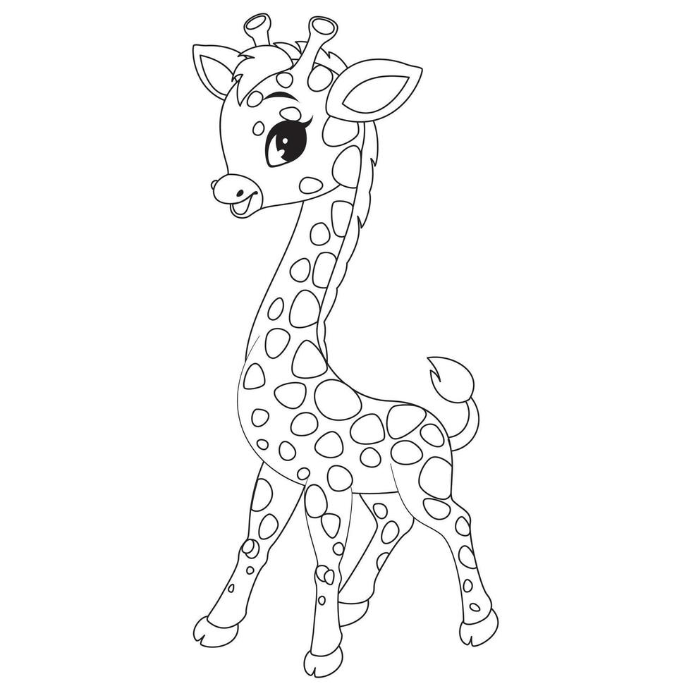 giraffa nero e bianca illustrazione vettore