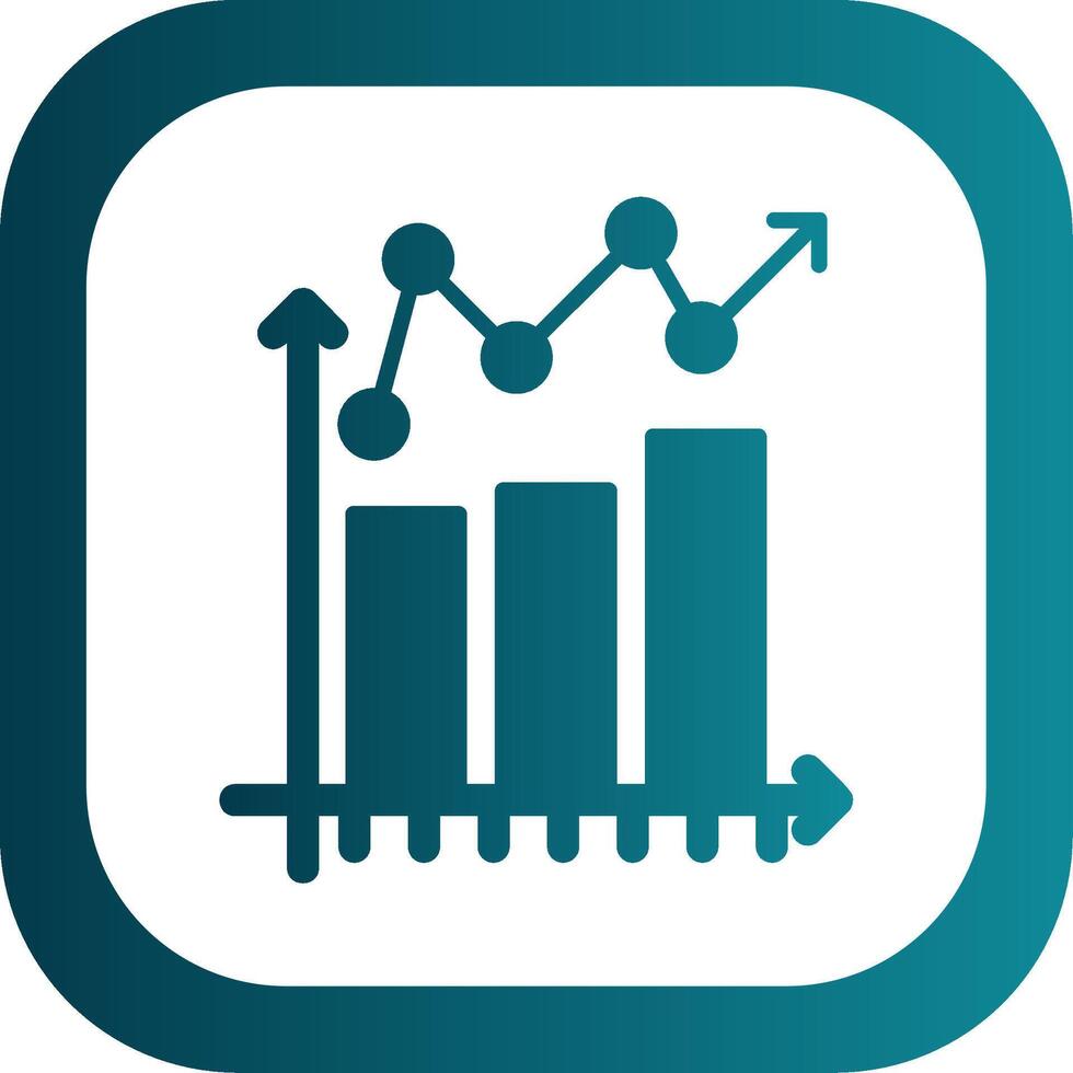 bar grafico glifo pendenza angolo icona vettore