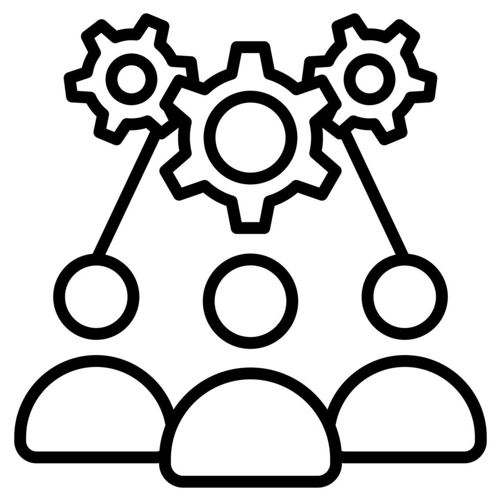 squadra cooperazione icona linea illustrazione vettore