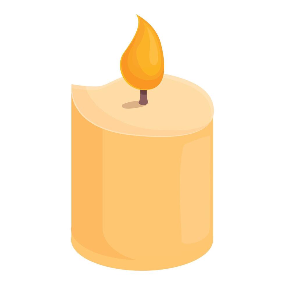 alchimista ardente candela icona cartone animato . Magia alchimia vettore