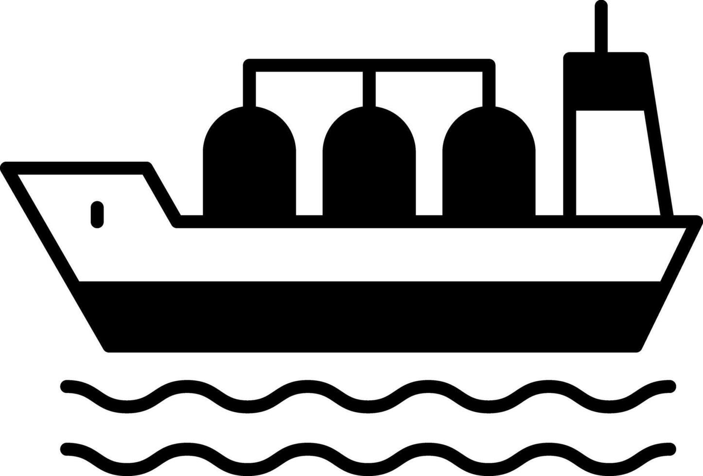 nave icona silhouette illustrazione carico nave vettore