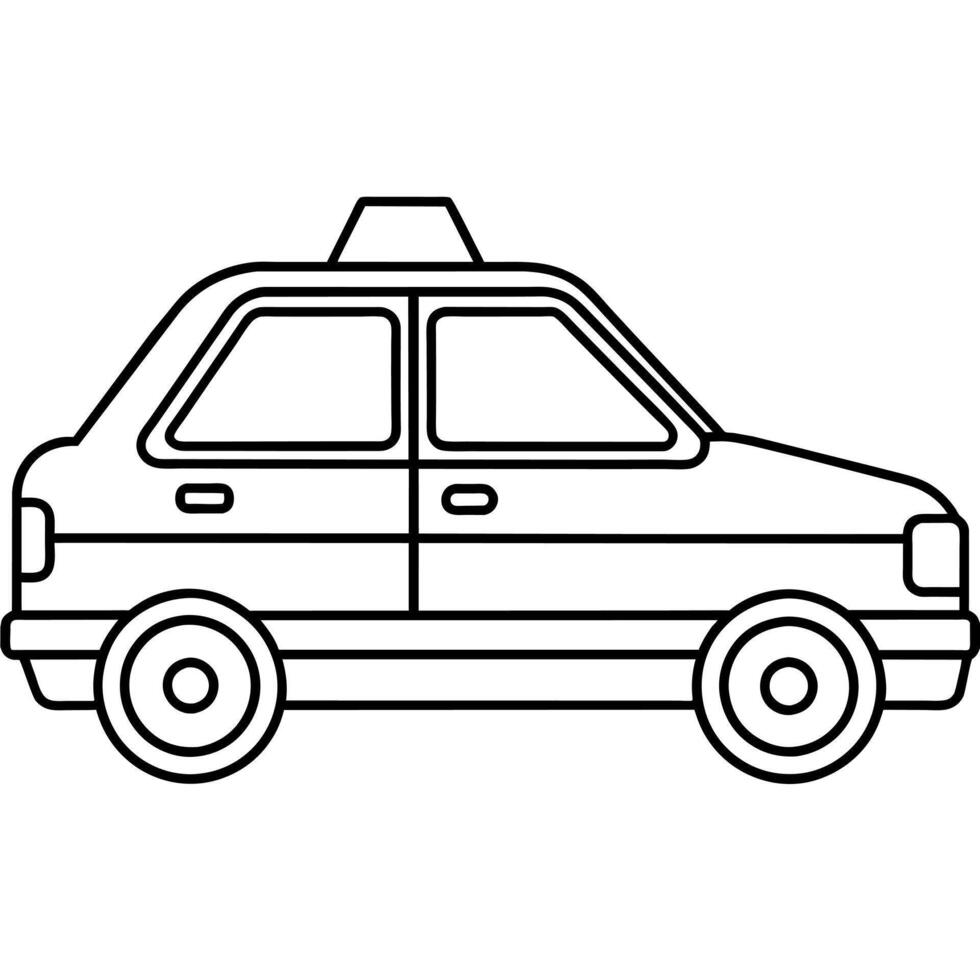 Taxi schema colorazione libro pagina linea arte illustrazione digitale disegno vettore